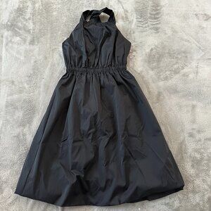 NWT Banana Republic Factory Black Bubble Hem Taffeta Midi Dress XS Petite